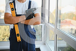 portrait of a window installation worker