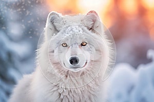 Portrait wolf looks at the camera with Ai Generated