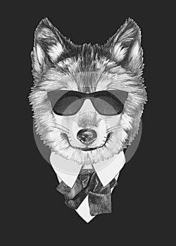 Portrait of Wolf in suit.