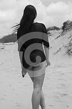 Portrait of woman on beach