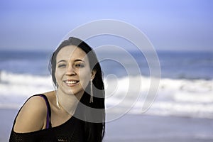 Portrait woman in the beach