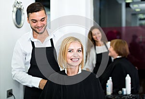 Portrait of woman in beauty salon
