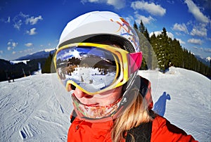 Portrait of woman in Carpathian Mountains