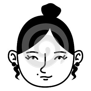 Portrait of woman with earrings.