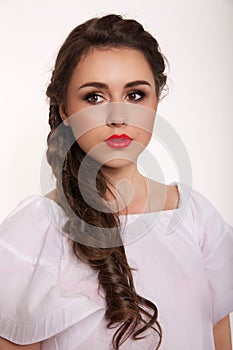 Portrait of woman with hair style