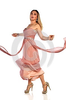 Portrait of Woman in Pink Dress