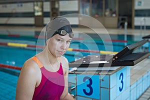 Portrait of a woman, a professional swimmer
