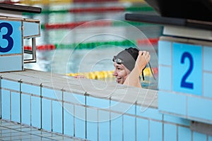 Portrait of a woman, a professional swimmer