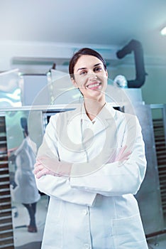 Female engineer in front of Food Dryer Dehydrator Machine