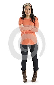 Portrait Of Woman Standing Arms Crossed