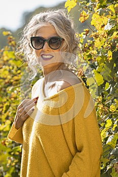 Portrait woman with sunglasses in exterior