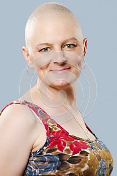 Portrait of woman uterus cancer survivor after successful chemo