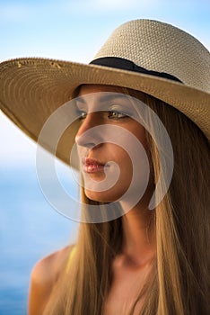 Portrait of woman with a warmth light