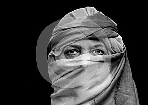 Portrait of a Woman wearing a Touareg Turban