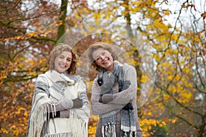 Portrait of Women Friends in Autumn