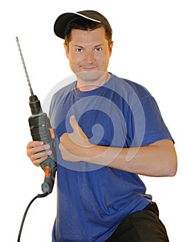 Portrait of worker with perforator