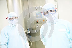Portrait of worker at pharmaceutical factory