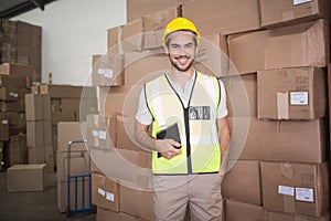 Portrait of worker in warehouse