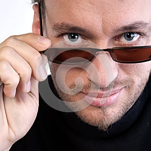 Portrait of a young adult man with sunglasses