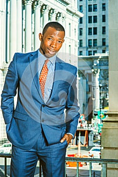 Portrait of Young African American Businessman in New York