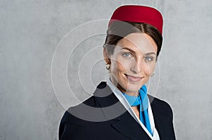 Portrait of young air hostess