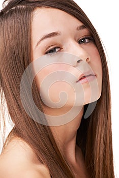 Portrait of young attitude. Shot of a teen girl isolated on white.