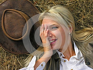 portrait of young attractive cowgirl