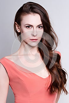 Portrait of a young attractive woman with gorgeous hair