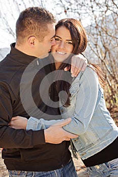 Portrait of young beautiful couple in love