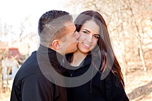 Portrait of young beautiful couple in love