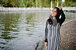 Portrait of young beautiful indian or south asian teenage girl