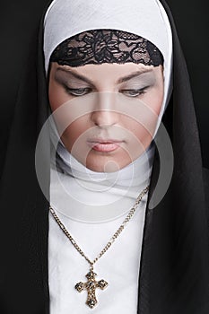 Portrait of the young beautiful nun