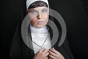 Portrait of the young beautiful nun