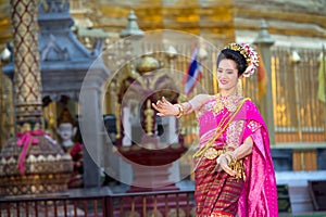 Portrait of a young beautiful Thai dancer