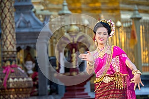 Portrait of a young beautiful Thai dancer