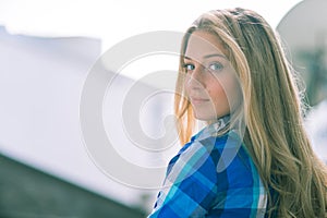 Portrait of young beautiful woman