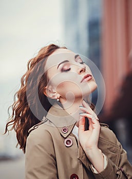 Portrait young beautiful zen woman