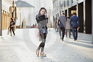 Portrait of young beautifull woman with long black hair