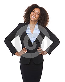Portrait of a young black business woman smiling