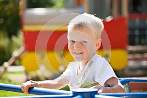 Portrait of a young blonde boy