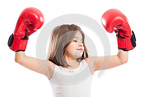 Portrait of a young boxer girl