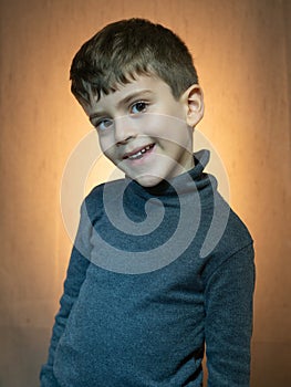 Portrait on an young boy possing