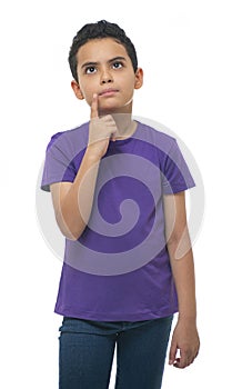 Portrait of Young Boy Thinking