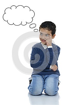 Portrait of Young Boy Thinking