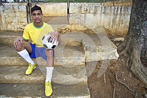 Portrait of Young Brazilian Soccer Football Player