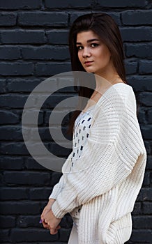 Portrait of a young brunette girl