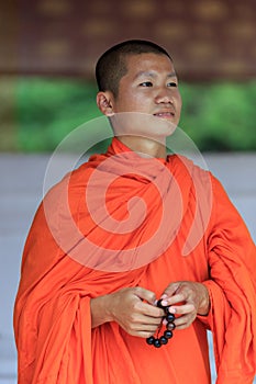 Portrait of a young Buddhist monk