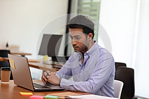 Portrait of Young business indian man working