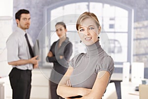 Portrait of young business team in office