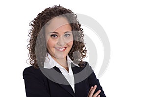 Portrait of a young business woman for a candidature or job application.